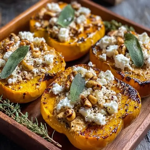 Courge Dorée au Beurre de Cacahuète et Feta