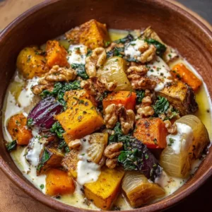Ragoût de Légumes d'Automne avec Sauce Noix et Chèvre