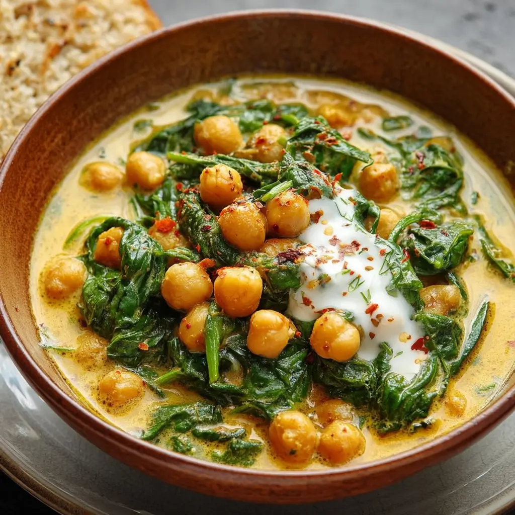 Ragoût de Pois Chiches et Épinards au Lait de Coco