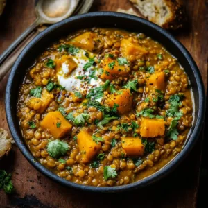 Curry de Lentilles Corail et Butternut à la Crème de Coco