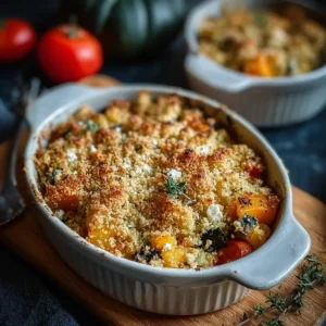 Crumble de légumes et chèvre fondant