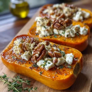 Butternut Rôtie au Miel, Feta Crémeuse et Noix Croquantes