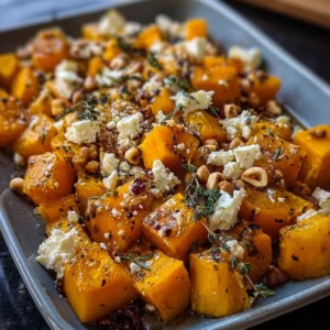 Butternut Rôti au Miel, Thym, Feta et Noisettes