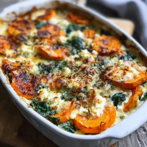 Gratin de Patates Douces, Épinards et Feta
