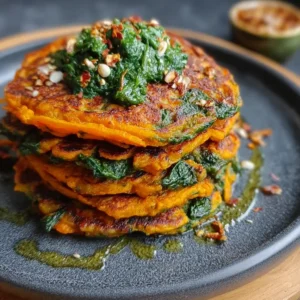 Pancakes de Patates Douces et Épinards
