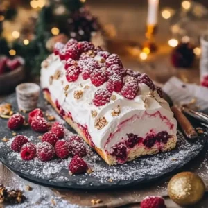 Bûche au Mascarpone et à la Framboise