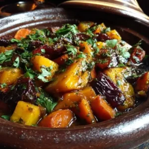 Tajine Automnal de Courge, Patate Douce et Dattes