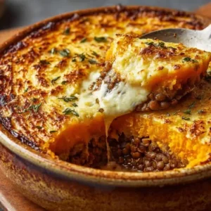 Parmentier Butternut, Lentilles et Fromage Fondant