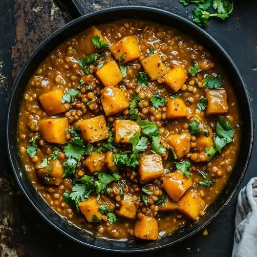 Curry de Lentilles Corail et Butternut à la Crème de Coco
