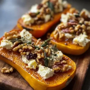 Butternut Rôti au Miel, Feta et Noix