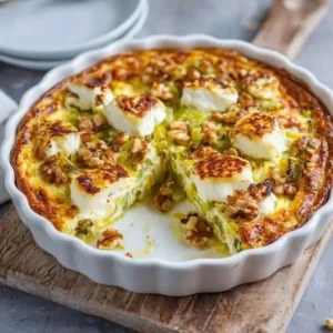 Quiche Automnale Sans Pâte : Poireaux, Noix et Chèvre