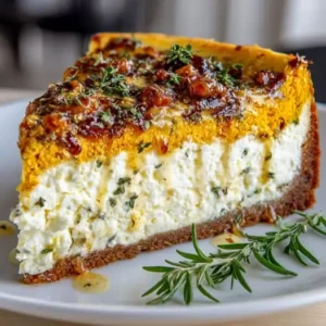 Cheesecake Salé à la Courge, Chèvre et Herbes Fraîches