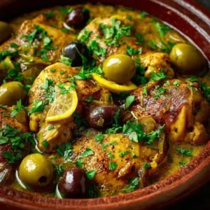 Tagine de Poulet aux Citrons Confits et Olives