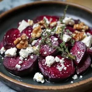 Betteraves Rôties au Miel, Thym, Feta et Noix
