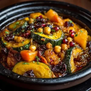 Tajine de Courge, Pois Chiches et Fruits Secs