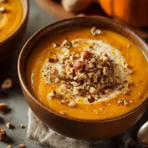 Velouté Magique de Potimarron, Châtaigne et Noisettes Grillées