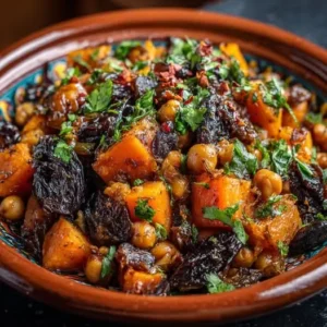 Tajine Gourmand : Patate Douce, Pruneaux et Pois Chiches