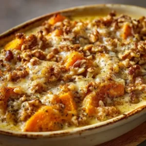 Gratin d'Automne : Courge, Châtaignes et Croquant de Noix