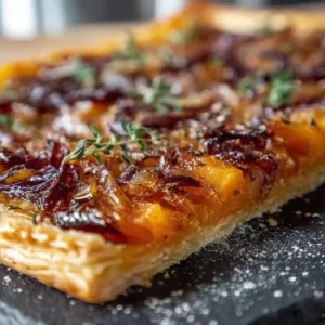 Tarte Fine de Courge, Oignons Caramélisés et Miel de Châtaignier