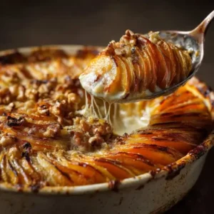 Gratin Fondant Patates Douces et Pommes au Fromage Bleu