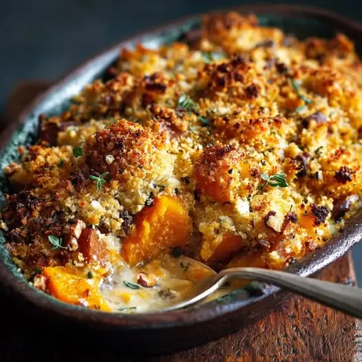 Crumble Salé de Légumes d’Automne, Noisettes et Thym