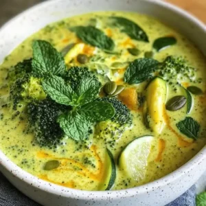 Velouté Détox aux Légumes Verts, Lait de Coco et Curcuma