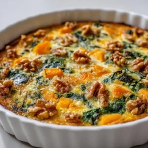 Tarte Sans Pâte : Courge Fondante, Épinards et Noix Croquantes