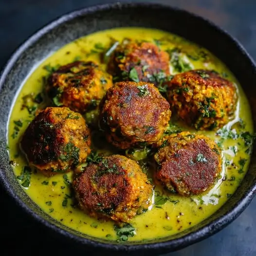 Boulettes Végétariennes de Potimarron et Lentilles Corail, Sauce Curry Vert