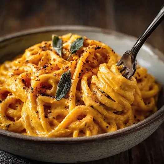 Pâtes au Potimarron et Crème de Noix de Cajou