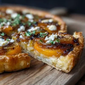 Tarte Fine : Courge Rôtie, Oignons Confits et Fromage de Brebis