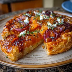 Tatin Salée de Courge, Oignons Rouges et Feta Dorée