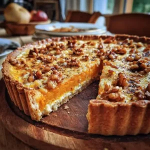 Tarte Végétale d'Automne : Butternut Rôtie, Ricotta et Croquant de Noix