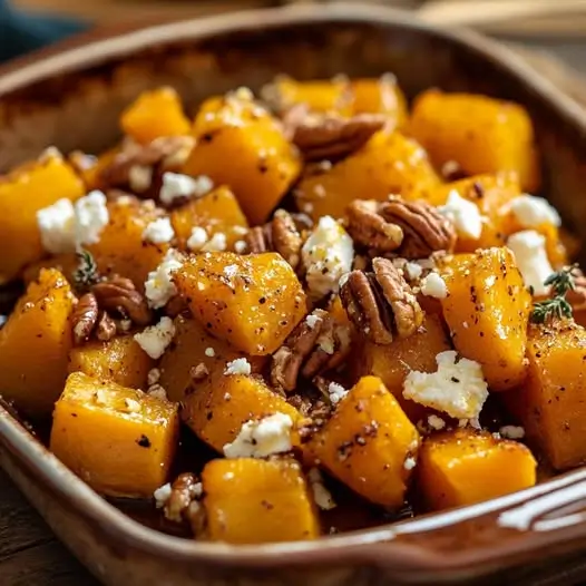 Butternut Rôti au Miel, Feta et Noix de Pécan