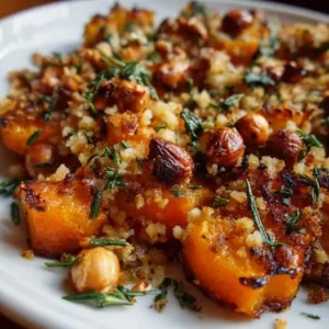 Crumble d’Automne Salé : Butternut Crémeuse, Thym et Croûte de Noisettes