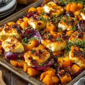 Halloumi Rôti au Four : Courge Fondante, Miel et Herbes Fraîches