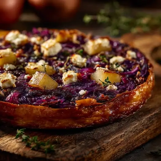 Chou Rouge, Poires Fondantes et Feta Dorée