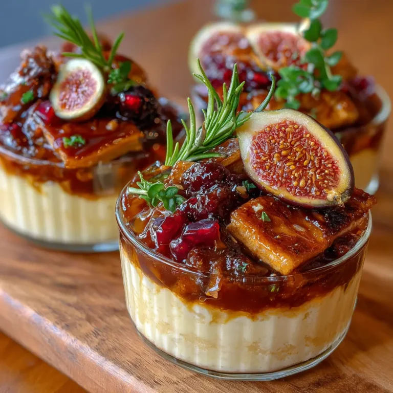 Verrines foie gras et chutney de figues