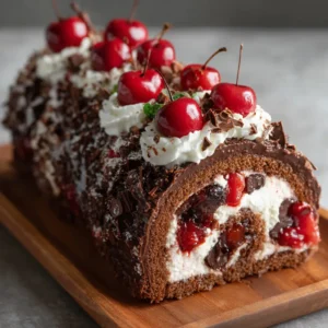 Bûche Forêt Noire (Cerise et Kirsch)