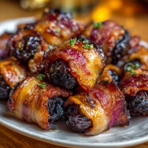 Pruneaux bardés de lard fumé