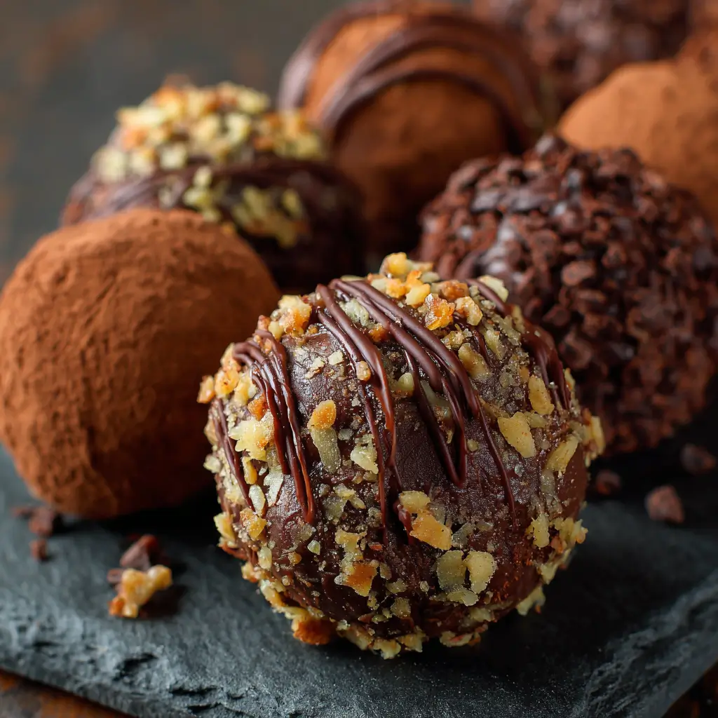 Truffes au chocolat noir classiques
