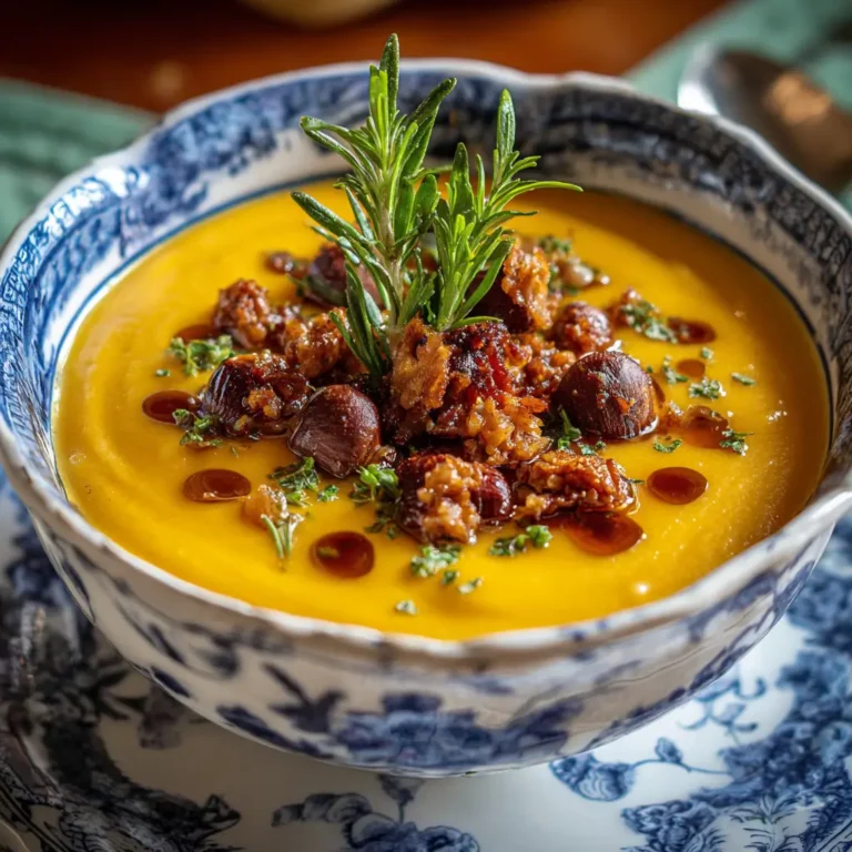 Velouté de Potimarron aux Éclats de Châtaigne