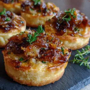 Mini tartelettes aux oignons caramélisés