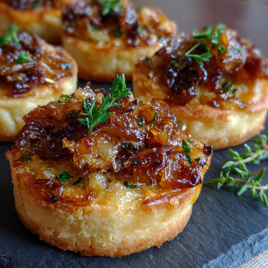 Mini tartelettes aux oignons caramélisés