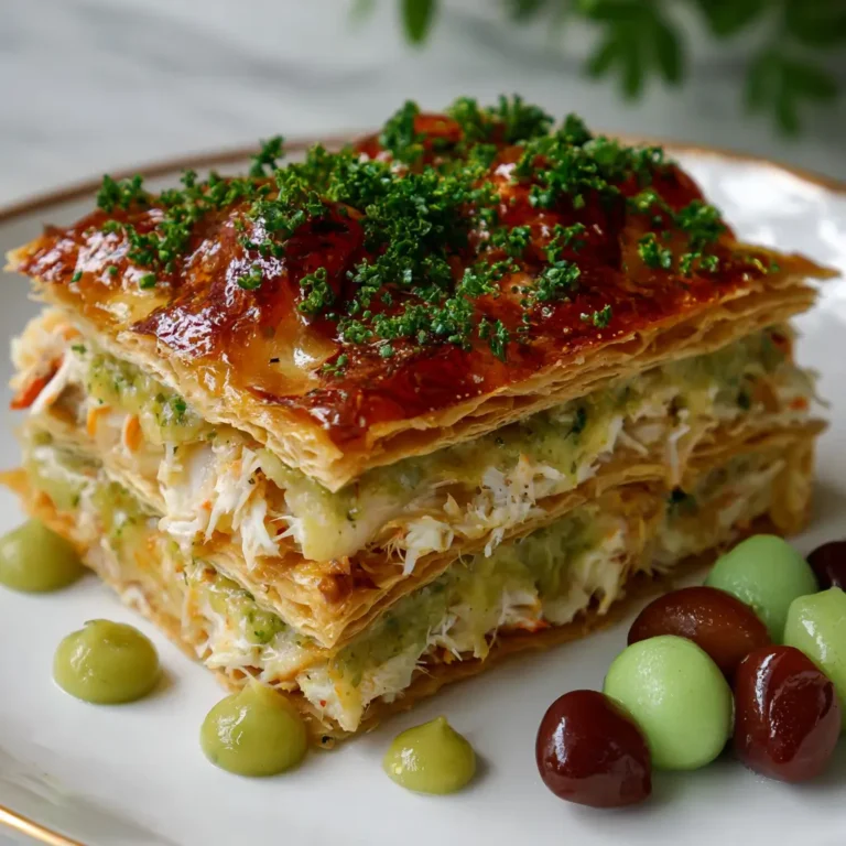 Millefeuille de crabe et pomme verte