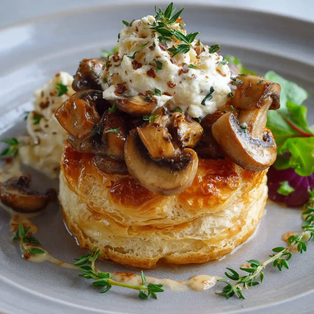 Mini vol-au-vent aux champignons et crème