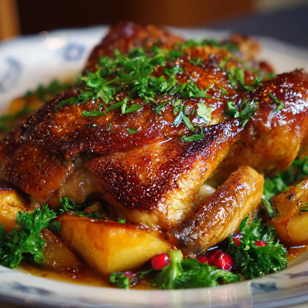 Pintade Rôtie au Cidre et Pommes