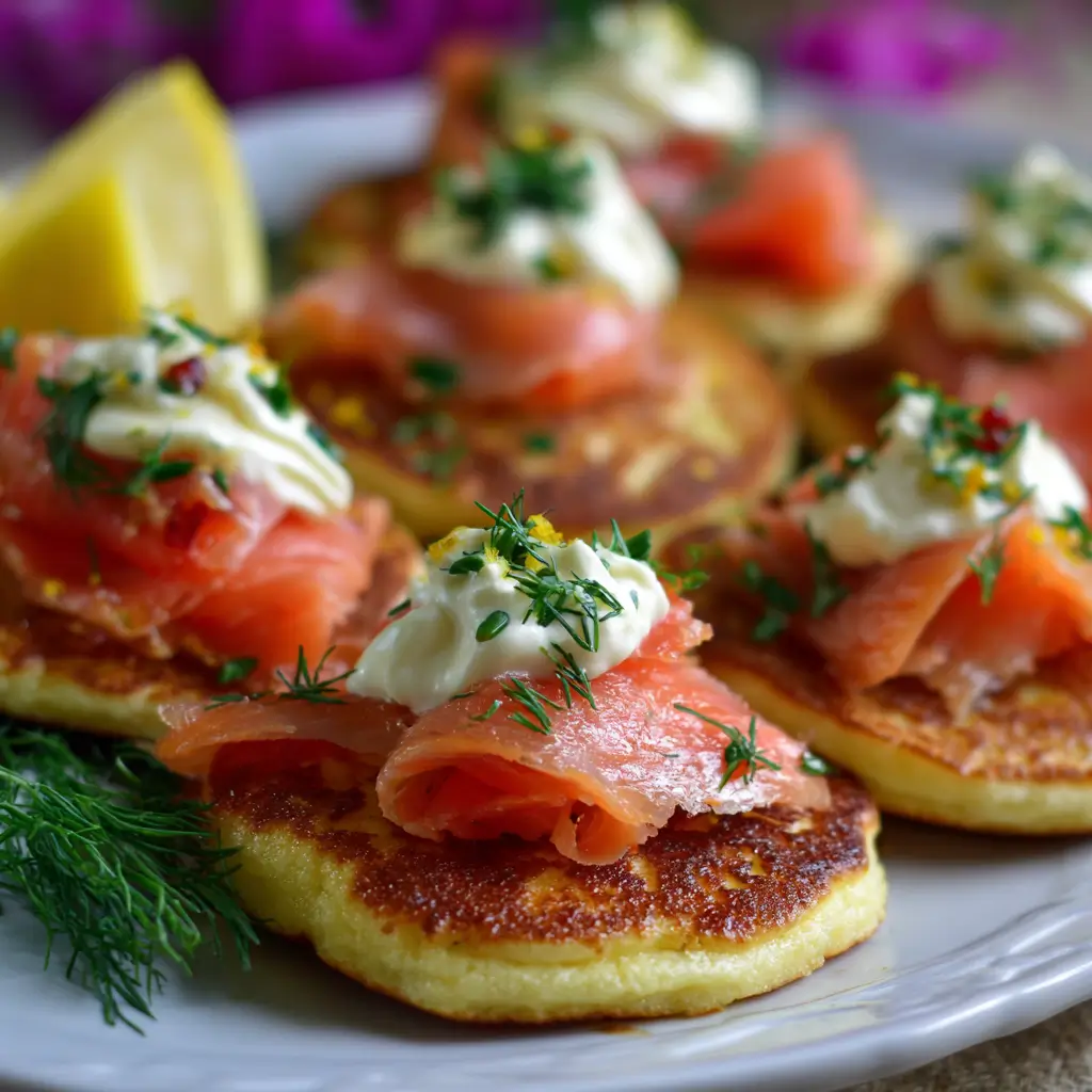 Blinis au saumon fumé et crème citronnée