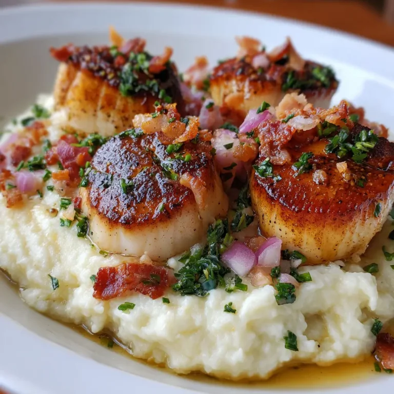 Noix de Saint-Jacques snackées sur purée de panais