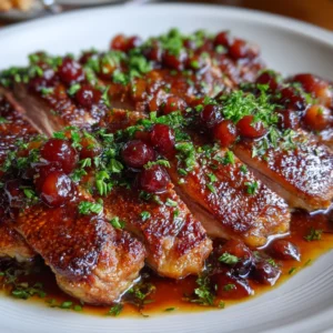 Magret de canard sauce griottes