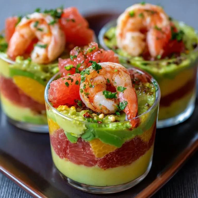 Verrines Avocat, Crevettes et Pamplemousse